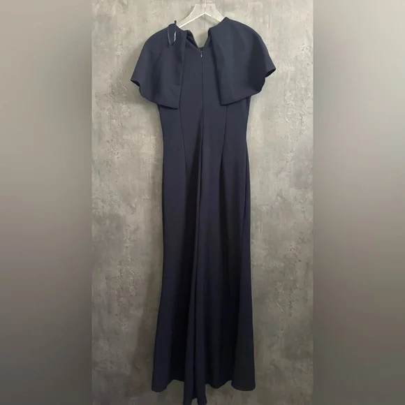 Betsy & Adam Cape Short Sleeve Scuba Maxi Dress B964